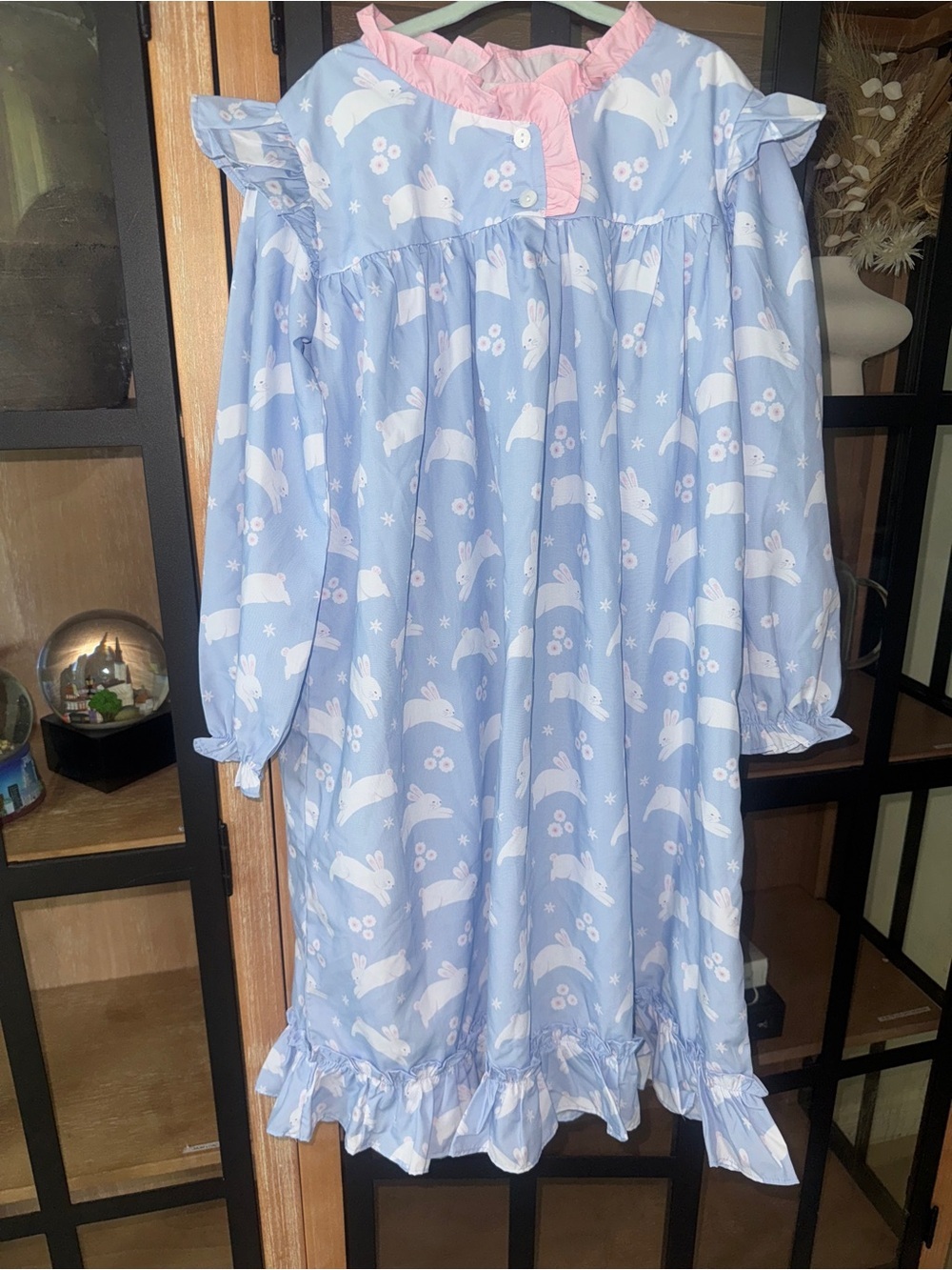 Cecil & Lou bunny ruffle dress nightgown long sleeve bunnies easter pastel girl